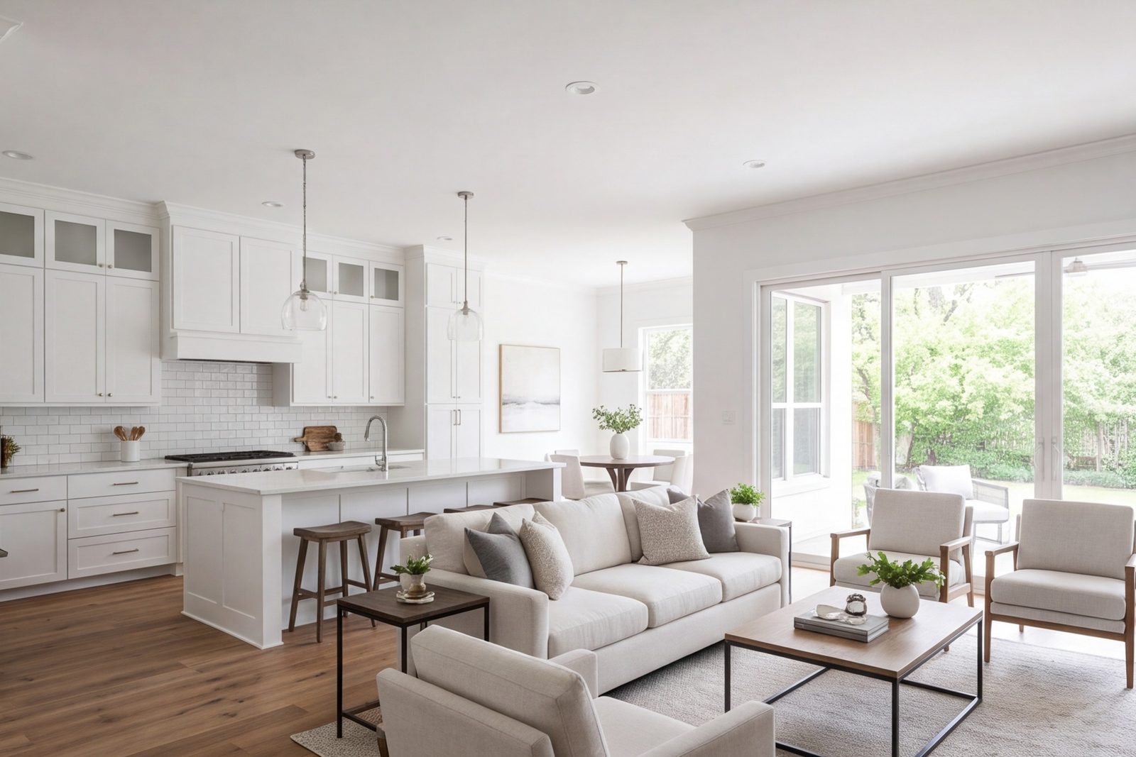 Single-story Irving home with a remodeled kitchen opening into the living room
